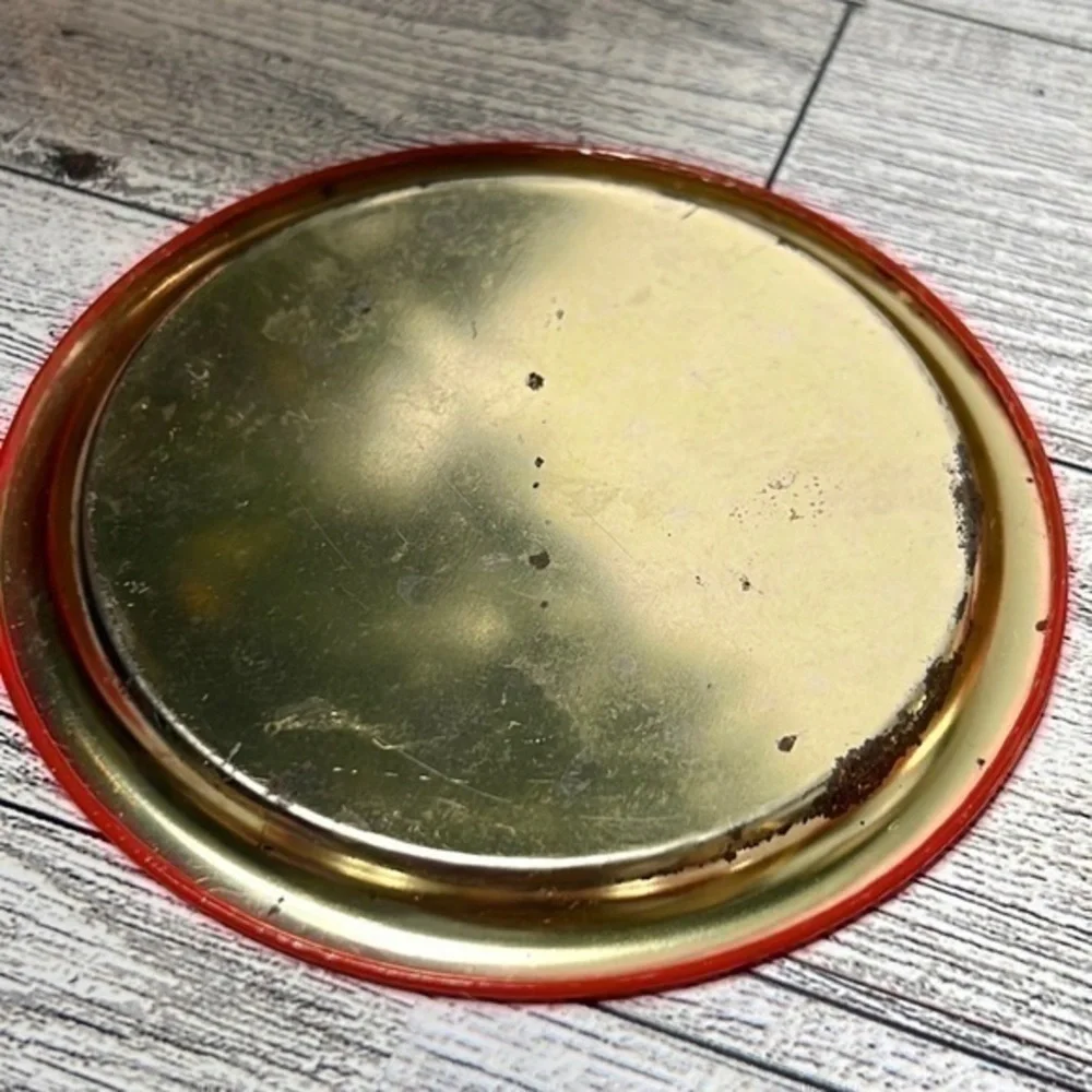 Vintage Aluminum Tin Christmas Geese Coaster Set (8)